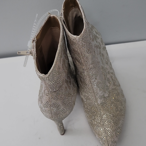 Gianni BiniAnninaTwo Leopard Print Rhinestone Embellished Stiletto Dress Booties - Picture 3 of 11